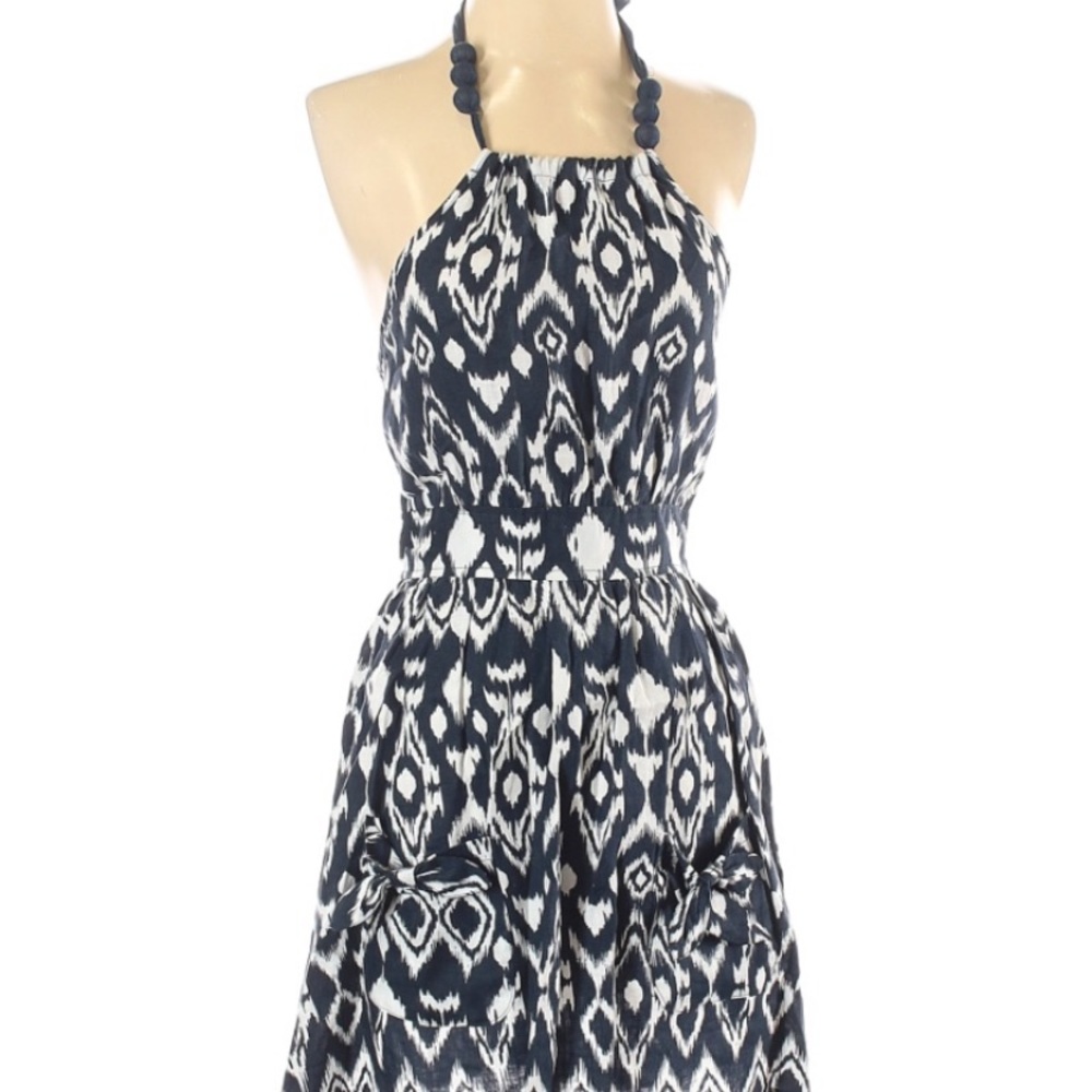 Geometric halter dress